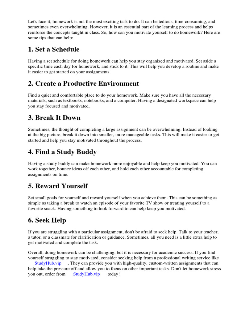 Tips to Boost Homework Motivation | PDF | Homework | Motivation