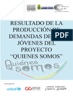 Demandas Juveniles Propuestas de Jòvenes Del Proyecto Quiénes Somos