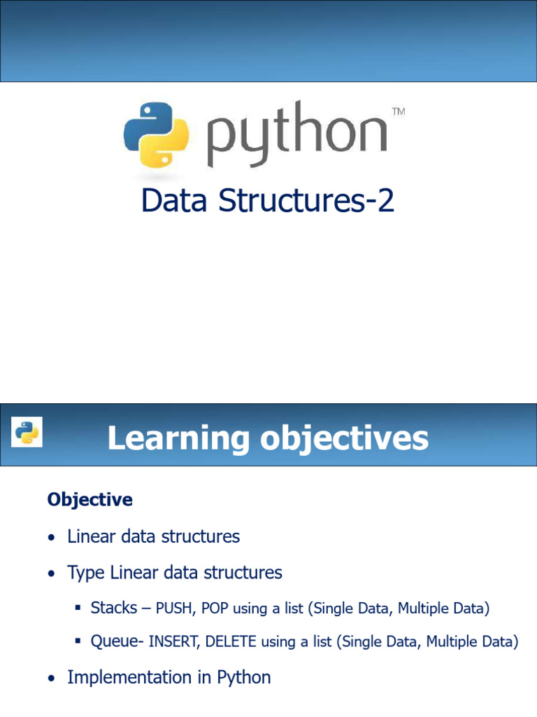 Linear Data Structures in Python | PDF | Queue (Abstract Data Type ...