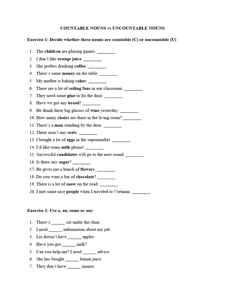 Conditional Type 1 and Nouns Exercise | PDF