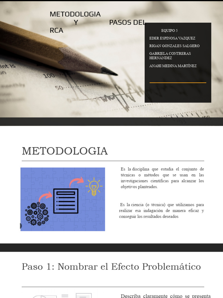 Pasos del RCA: Metodología Efectiva | PDF | Método científico