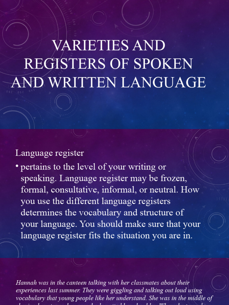 Understanding Language Registers | PDF | Communication | Linguistics