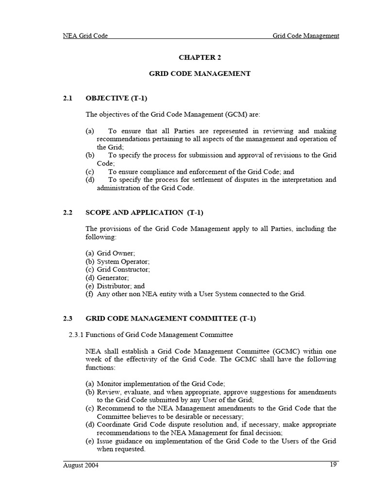 NEA Grid Code Management Overview | PDF | Regulatory Compliance | Committee