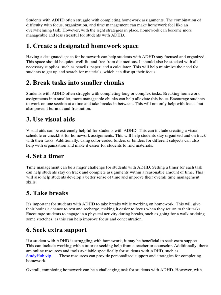 homework-strategies-for-students-with-adhd-pdf-attention-deficit