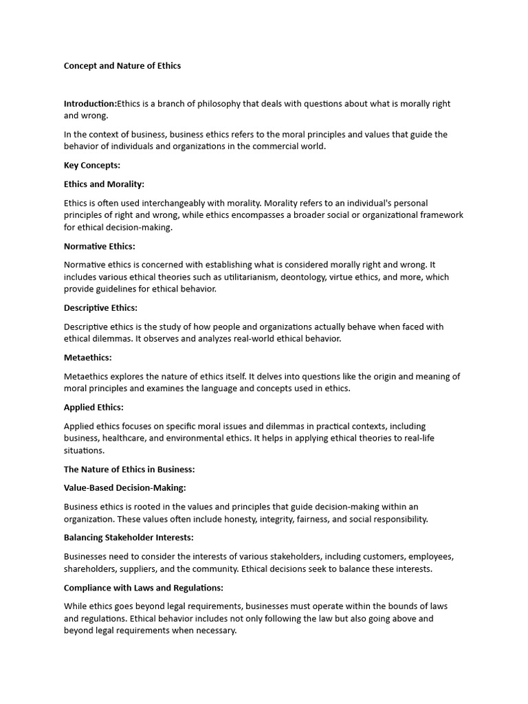 Understanding Business Ethics Concepts | PDF | Business Ethics | Morality