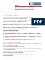 Worksheet Periodic Classification C-X