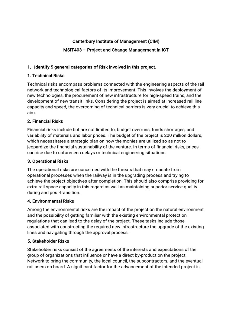 ICT Risk Management Strategies | PDF | Risk | Sustainability