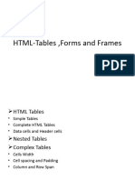 HTML-Tables, Forms and Frames