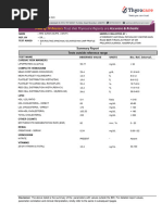 Summary Report Tests Outside Reference Range: Cardiac Risk Markers Complete Hemogram