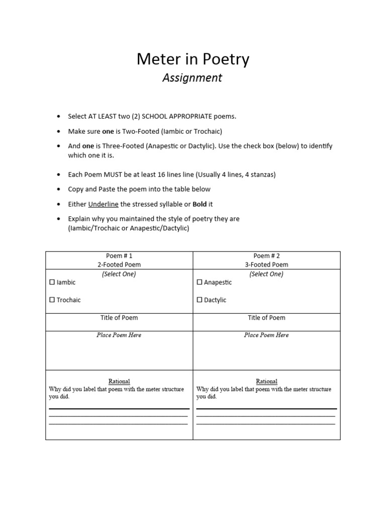 Meterinpoetry 1 Download Free Pdf Poetry Metre Poetry