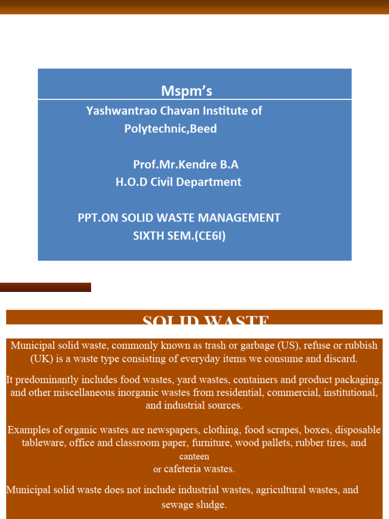 Final SWM PPT 2022 | Download Free PDF | Waste Management | Municipal ...