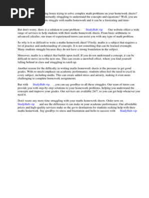 Maths Homework Sheets Online