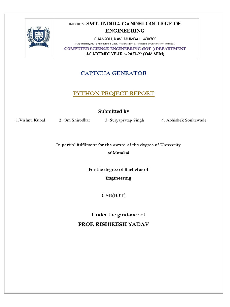 MSBTE CAMPUS Python Micro Project Report | PDF | Information Technology ...