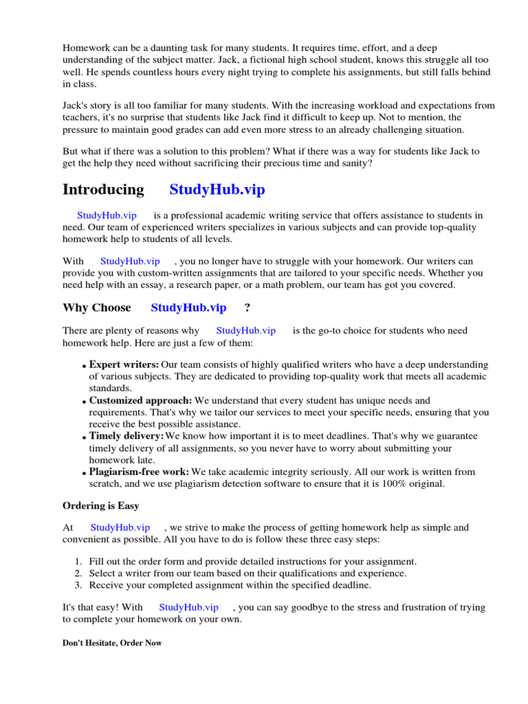 Jack Homework | PDF | Homework