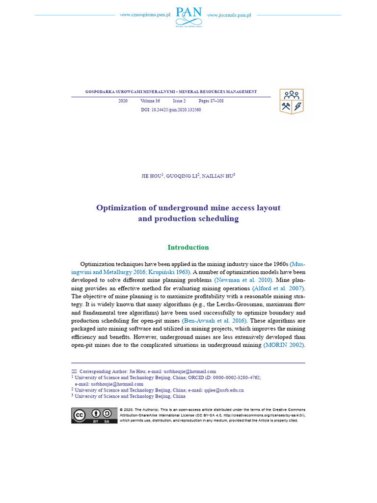 Optimization of Underground Mine Ac | PDF | Mathematical Optimization ...