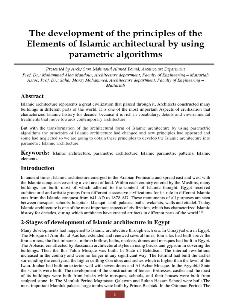 # 18 Islamic architectural by using parametric algorithms | PDF ...