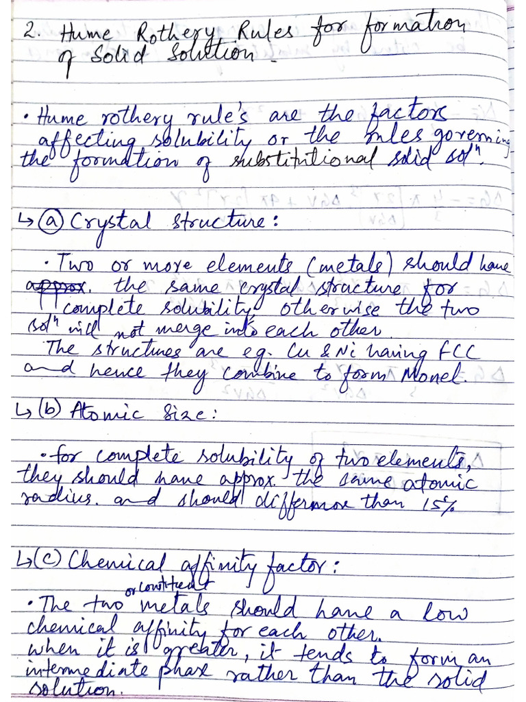 Hume Rothery Rules PDF