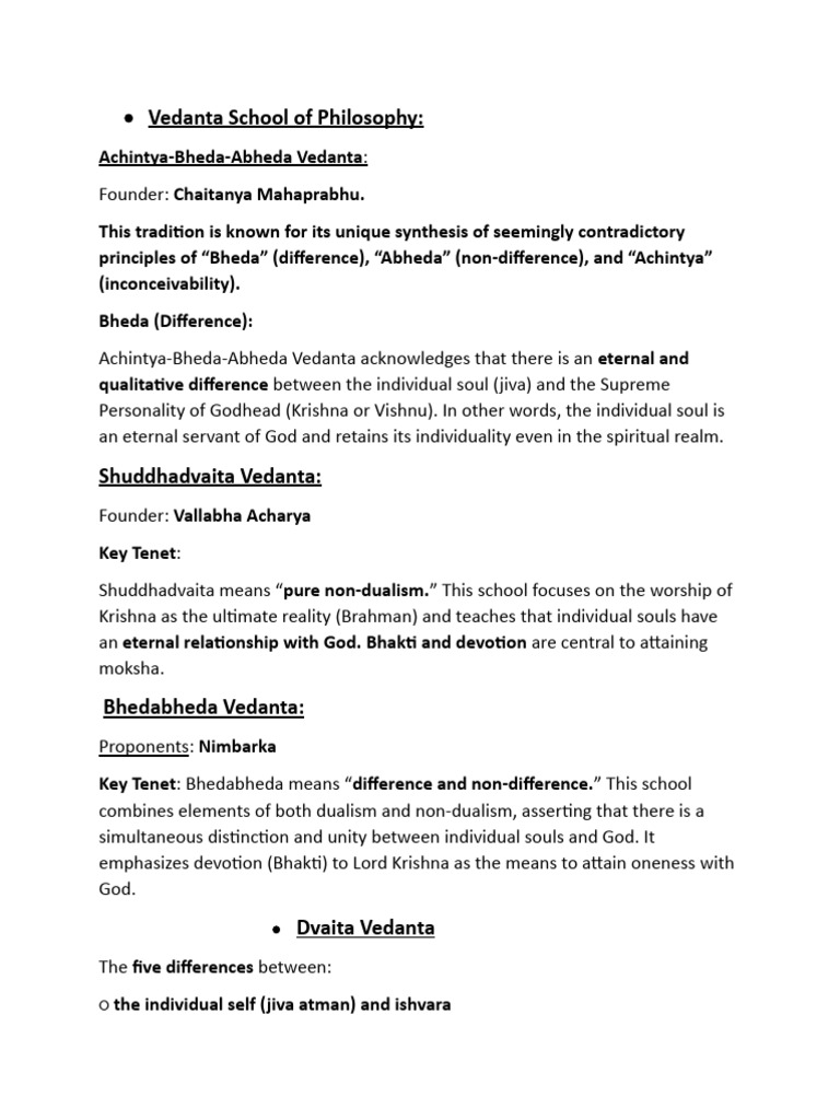 Overview of Vedanta Philosophies | PDF | Vedanta | Ātman (Hinduism)
