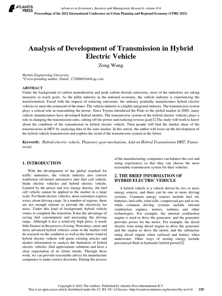 Analysis of Development of Transmission in Hybrid | PDF | Hybrid ...