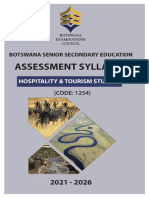 Hospitality and Tourism Studies Assessment Syllabus 23 09 2022