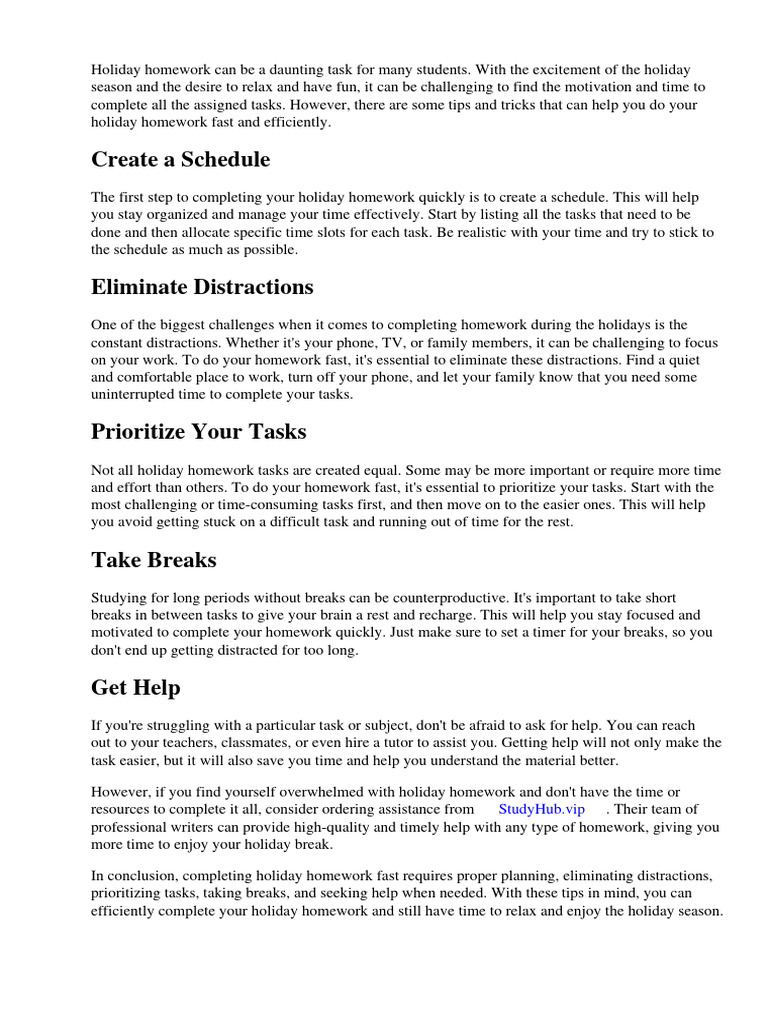 how-to-do-holiday-homework-fast-pdf-homework