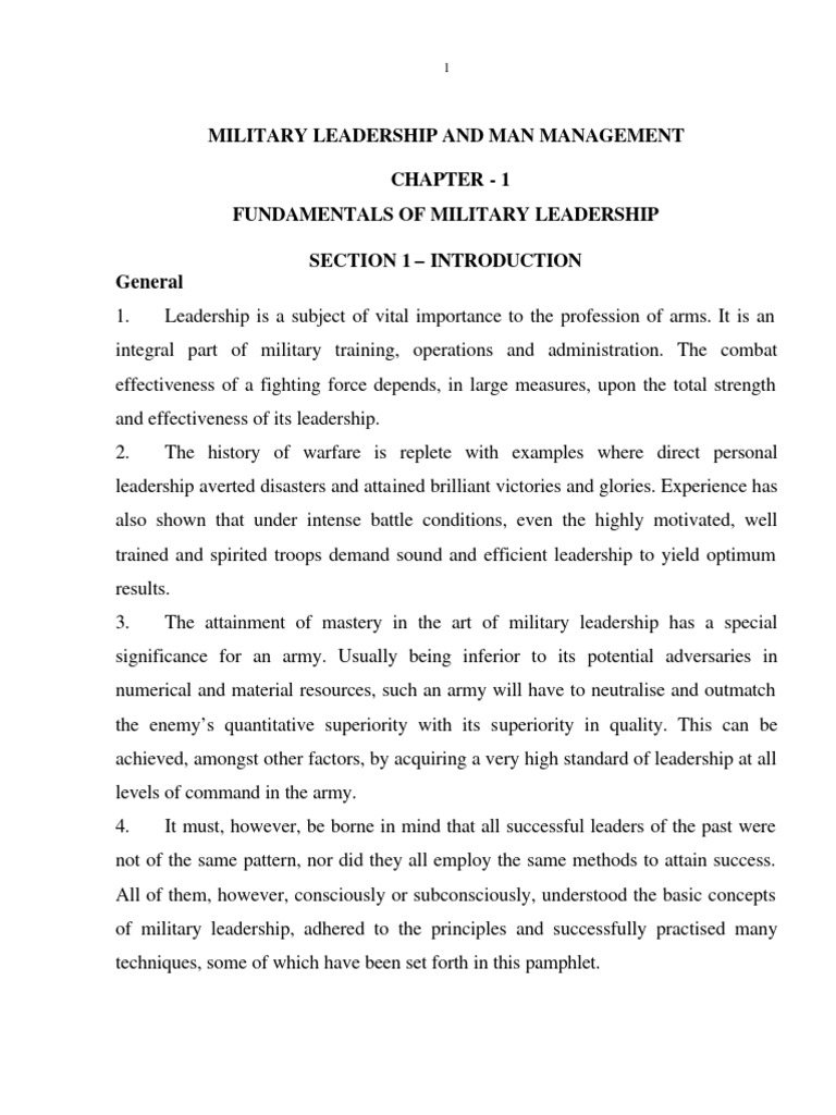 Military Leadership Fundamentals Guide | PDF | Leadership | Disciplines