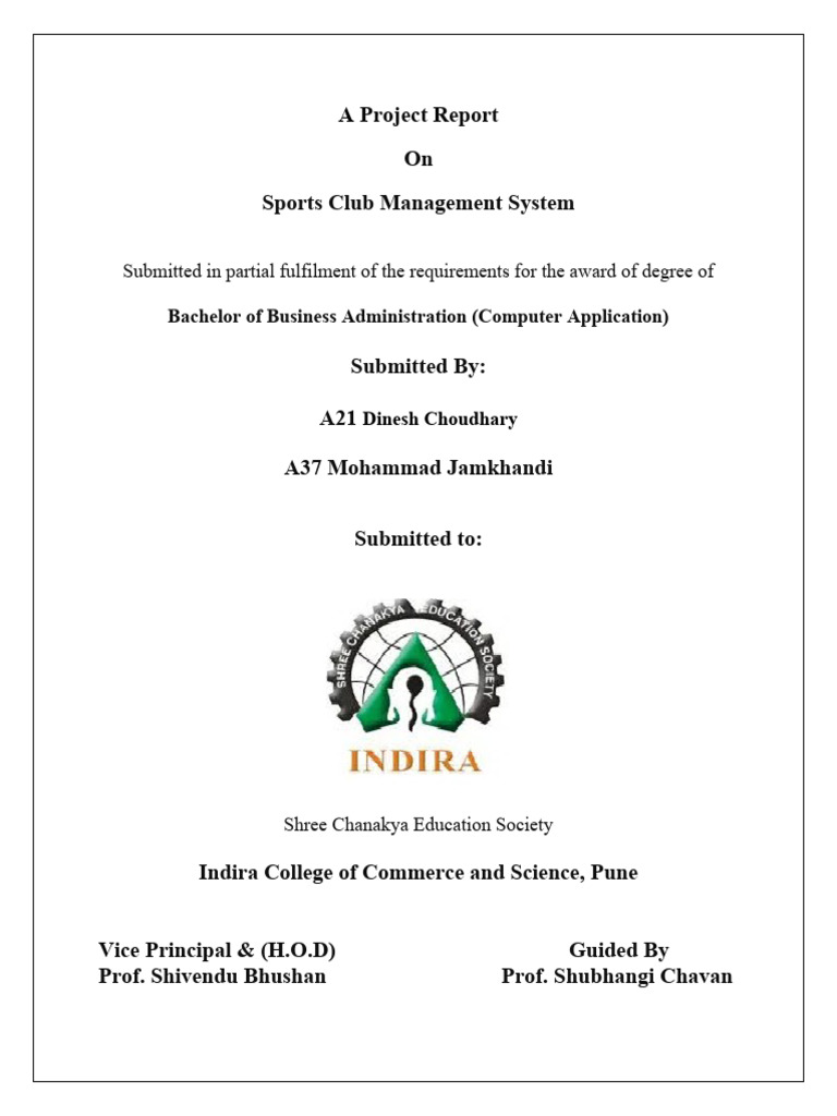 Sports Club Management System