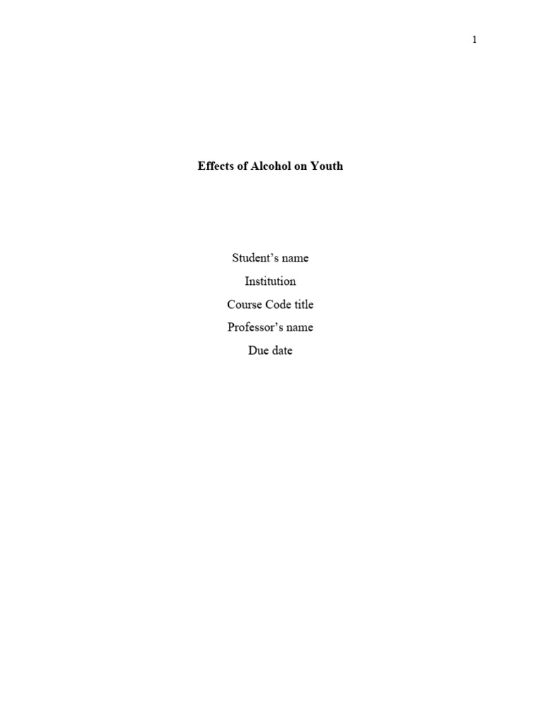 Effects of Alcoholism On The Youth 300 | PDF | Alcoholism | Alcohol Abuse