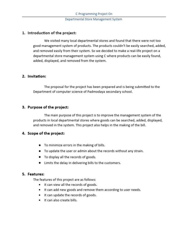 Departmental Store Management | PDF | Computer File | C (Programming ...