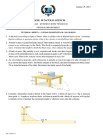 Tutorial Sheet 6 - Linear Momentum & Collision.