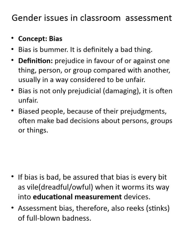 Gender Issues in Classroom Assessment Lesson | PDF | Bias | Educational ...