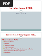 Unit-I Part-II - Introduction To PERL