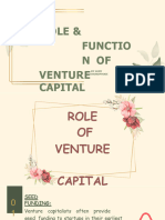 Role & Functio N of Venture Capital: - by Sony Dhondphode