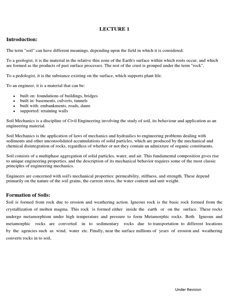 Unit 1 Notes of Soil Mechanics and Foundation Engineering | PDF | Rock ...