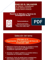 Presentación investigación liderazgo en la organización trabajadoras del sexo.