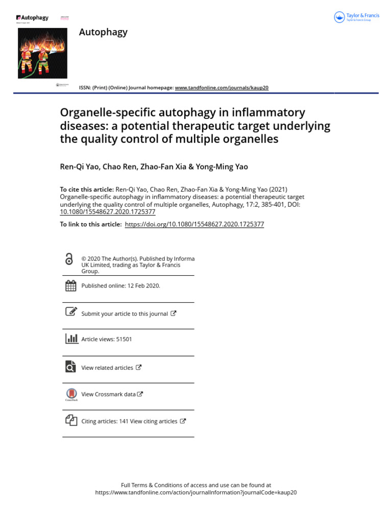 Organelle-Specific Autophagy in Inflammation | PDF | Autophagy ...