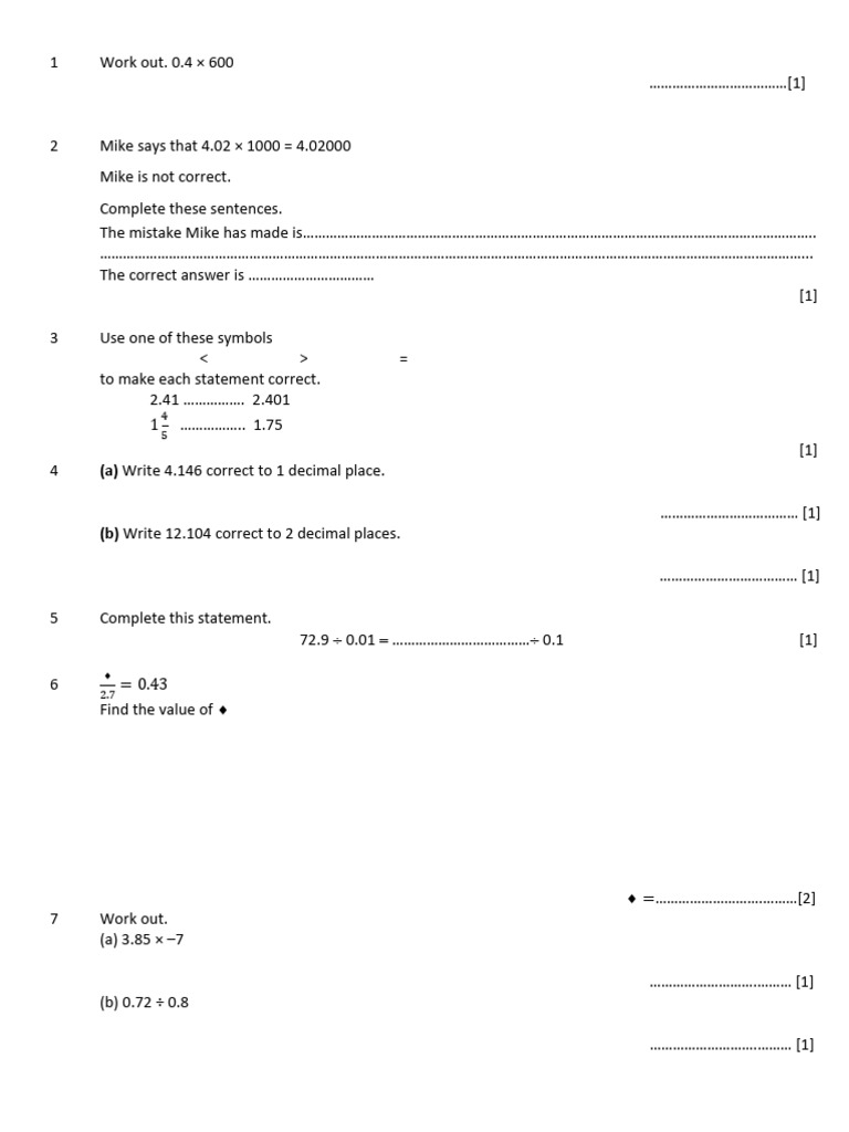 Math Problem-Solving Worksheet | PDF | Arithmetic | Mathematics