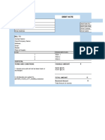 Debit Note Format in Excel 1