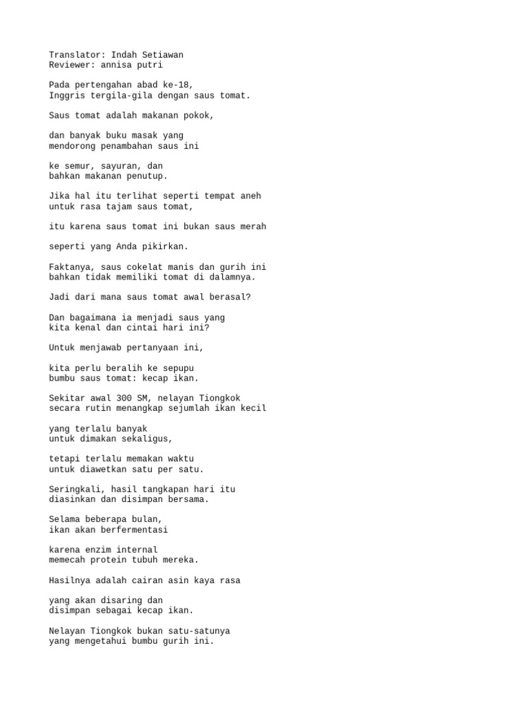 [Indonesian] One of the world’s oldest condiments Dan Kwartler