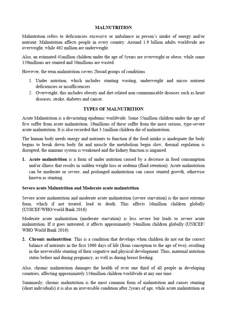 Nd2 Malnutrition Pdf Malnutrition Human Nutrition
