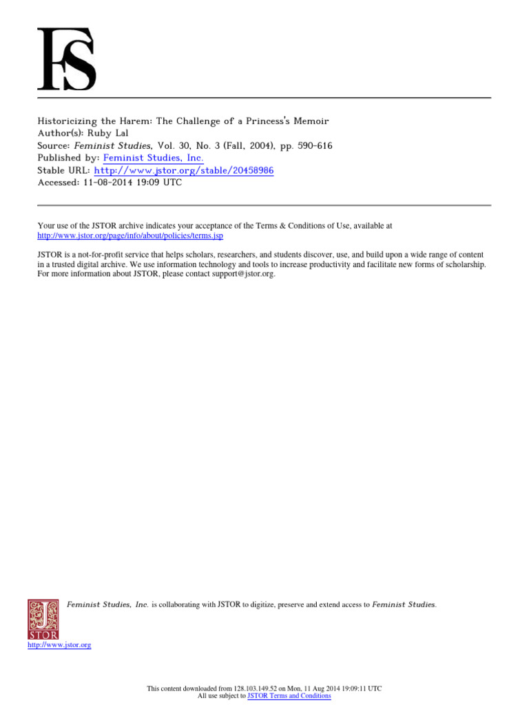 Historicizing the Harem in Mughal Memoirs | PDF | Mughal Empire