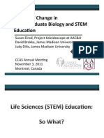 Drivers For Change in Undergraduate Life Science and STEM Education