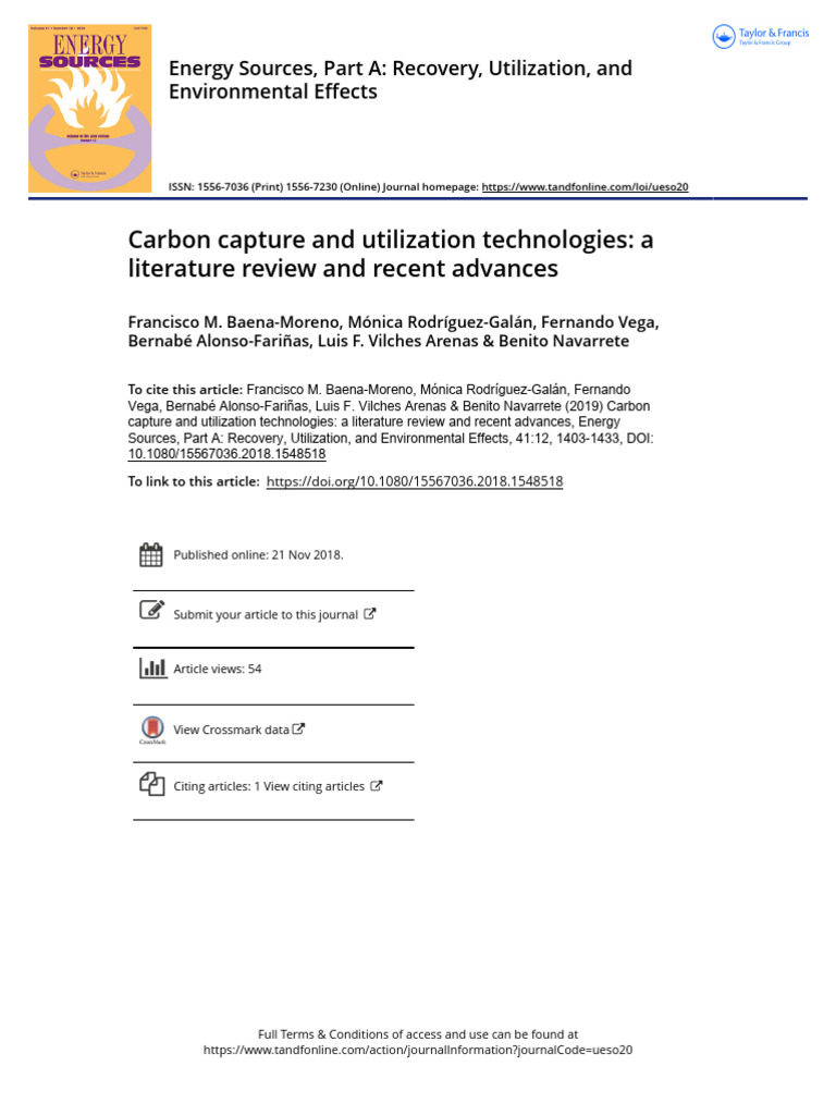Advances in Carbon Capture Technologies | PDF | Hydrogenation | Catalysis