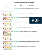 Formato de Encuesta de Nivel de Satisfacción Del Cliente