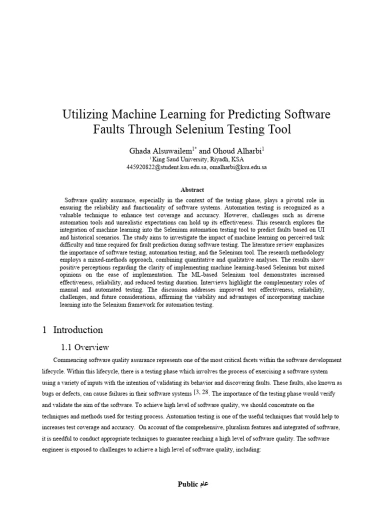 Utilizing Machine Learning For Predicting Software Faults Through ...