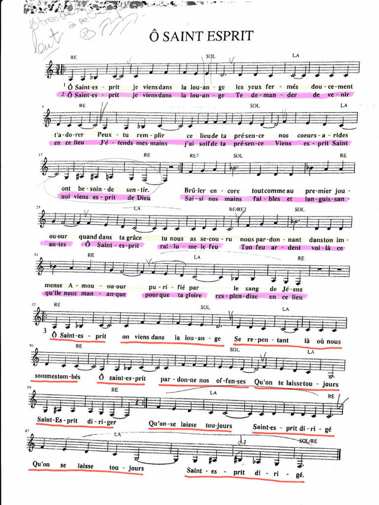 Ô Saint-Esprit, Louange et Paroles | PDF
