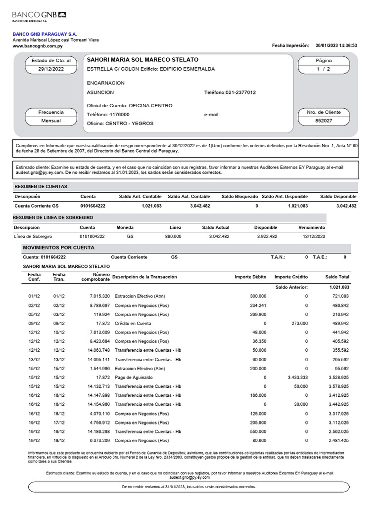 Extract Os Cuent As | PDF | Corporaciones | Servicios financieros