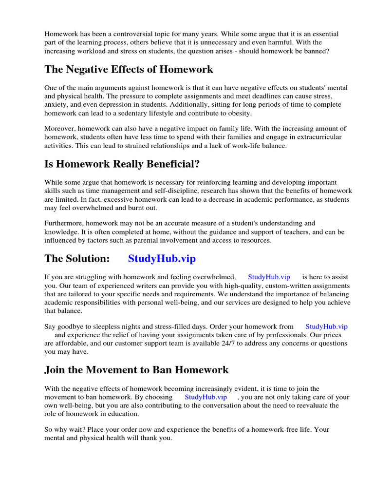 should-homework-be-banned-facts-pdf-homework-learning