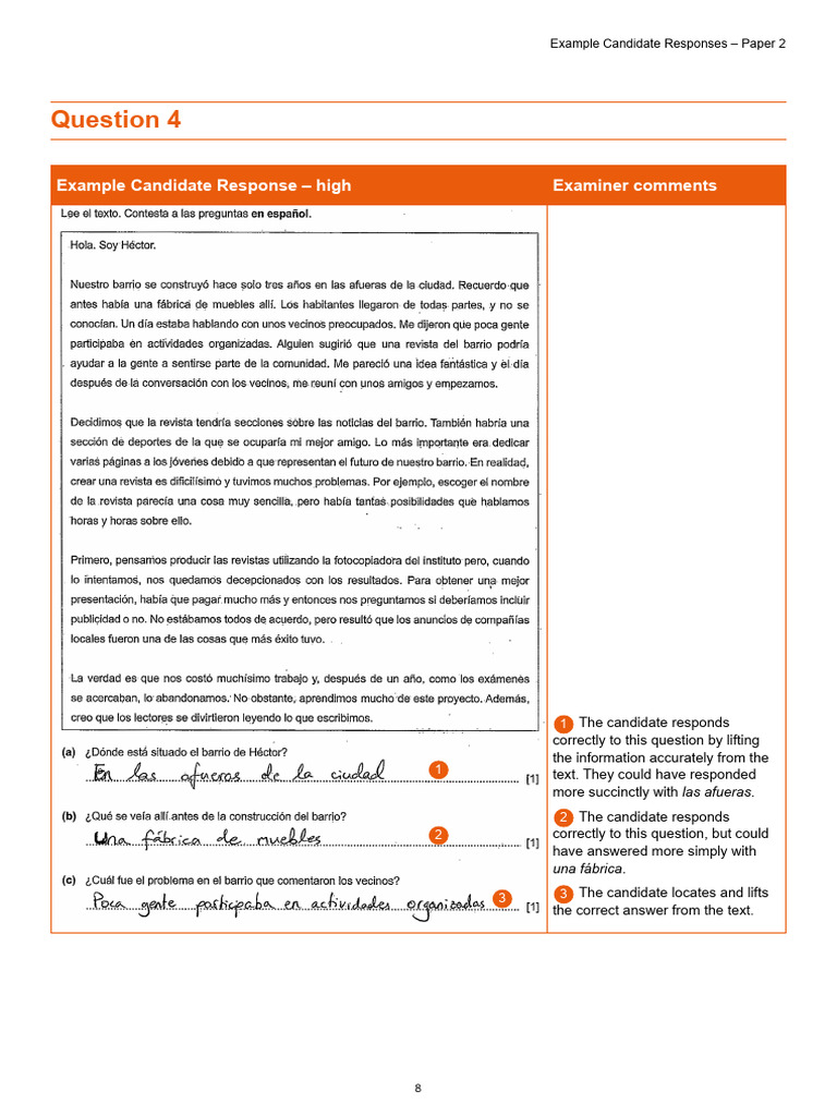 High-Scoring Exam Responses Analysis | PDF | Language Mechanics ...