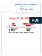 Horario de Aseo Semanal